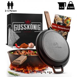 Doppelpfanne mit praktischen Ledergriff 4.5 L