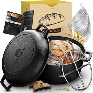 2in1 Gusseisen Brotbackform - inkl. Kochbuch & Zubehör - 2in1 Topf