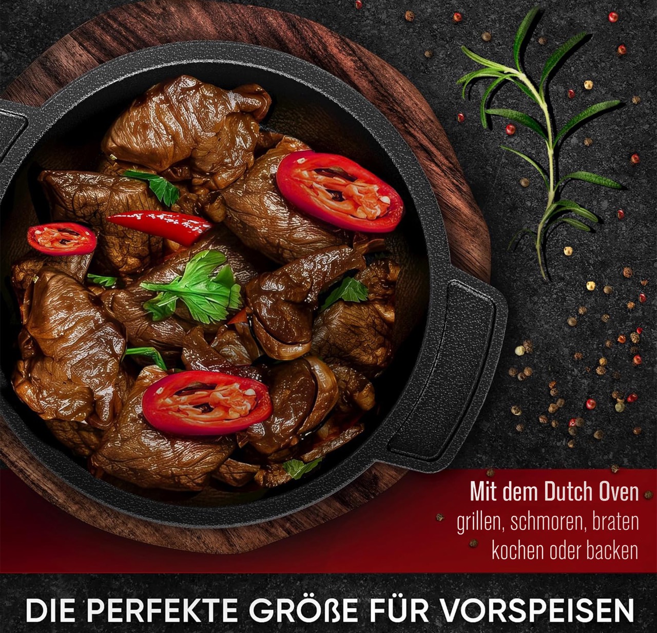 Dutch Oven Set Mini- 4Stk 300ml Gusseisen Mini Topf mit Deckel - 4Stk ohne Fuben – Bild 4