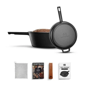 2in1 Gusseisen Brotbackform - inkl. Kochbuch & Zubehör